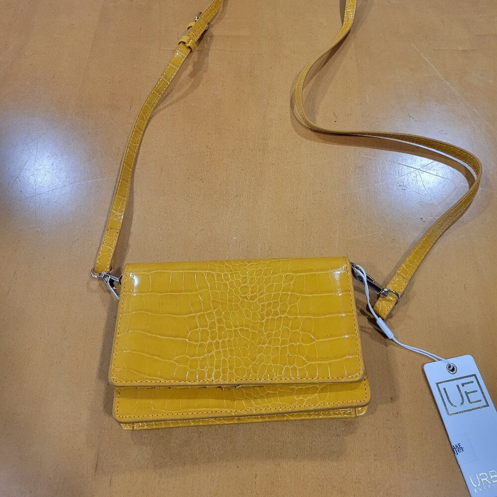Urban Expressions Mustard Croc-Embossed Crossbody Bag – NWT